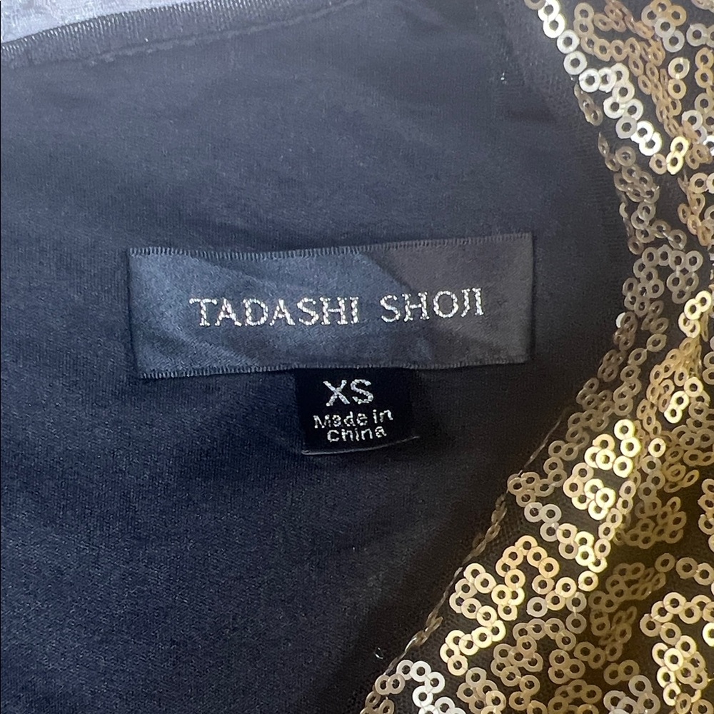 Tadashi Shoji Gold Sequin Long Sleeve Dress - Picture 3 of 10